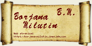 Borjana Milutin vizit kartica